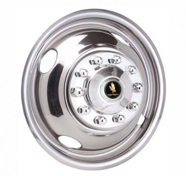 16" 10 Lug 4 Hand Hole For 1988-1998 Ford F-350 Super Duty Polished Stainless Wheel Simulators - Front Set