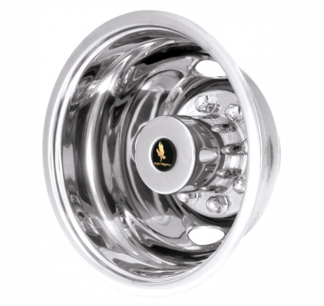 16" 10 Lug 4 Hand Hole For 1988-1998 Ford F-450 Polished Stainless Wheel Simulators - Rear Set