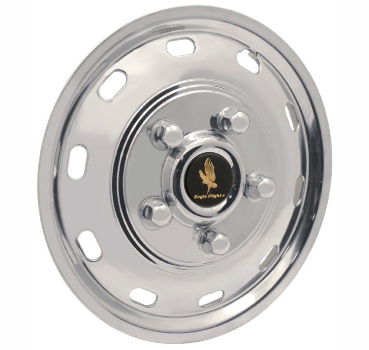 16_inch_5_Lug_Single_Wheel_For_2015-2020_Ford_Transit_Polished_Stainless_Snap_On_Wheel_Simulators_Set_of_4