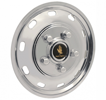 16" 5 Lug Single Wheel For 2015-2025 Ford Transit Polished Stainless Snap On Wheel Simulators - Set of 4