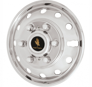16" 6 Lug 12 Hole 2015-2025 Ford Transit Polished Stainless Bolt On Wheel Simulators - Front Set