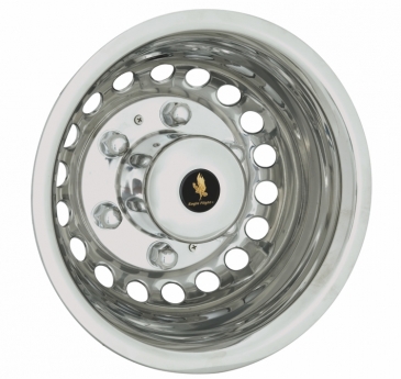 16" 6 Lug 18 Hole For Sprinter Polished Stainless Wheel Simulators - Rear Set
