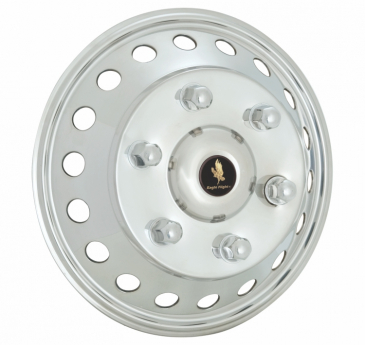 16" 6 Lug 18 Hole Single Wheel For 2012-2025 Sprinter Polished Stainless Snap On Wheel Simulators - Set of 4