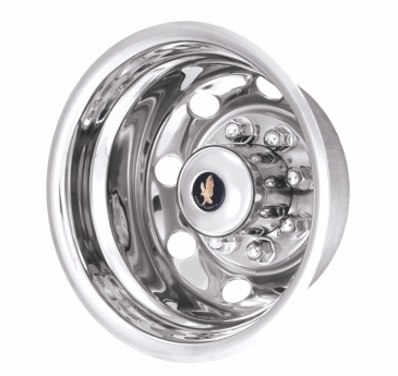 16" 8 Lug 8 Hand Hole For 1992-2007 Ford E-450 Polished Stainless Wheel Simulators - Rear Set