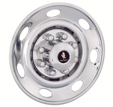 16" 8 Lug Single Wheel For 1992-1998 Ford F-350 Polished Stainless Wheel Simulators - Set of 4