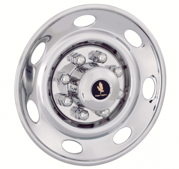 16" 8 Lug Single Wheel For 1992-2025 Ford E-250 Polished Stainless Wheel Simulators - Set of 4