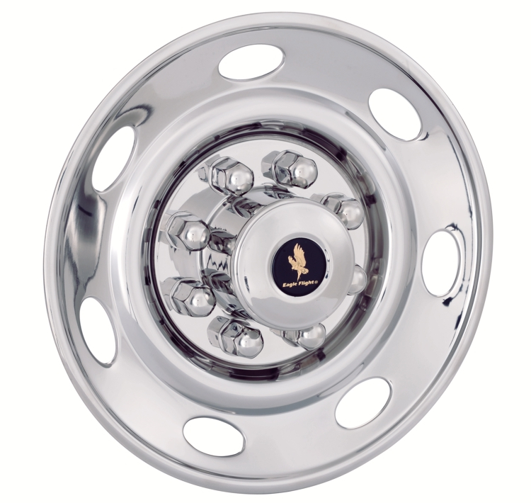 16_inch_8_Lug_Single_Wheel_For_1992-2020_Ford_E-350_Polished_Stainless_Wheel_Simulators_Set_of_4