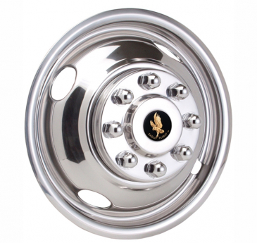 16_inch_x_6.5_inch_8_Lug_4_Hand_Hole_for_2003-2020_Chevrolet_G-3500_Polished_Stainless_Wheel_Simulators_Front_Set