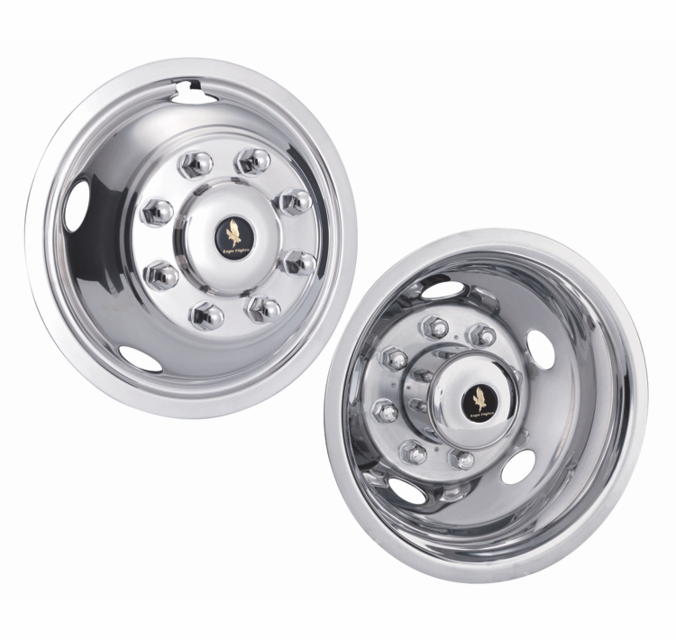 17_inch_8_Lug_For_2003-2020_Dodge_Ram_3500_Polished_Stainless_Snap_On_Wheel_Simulators_Set_of_4