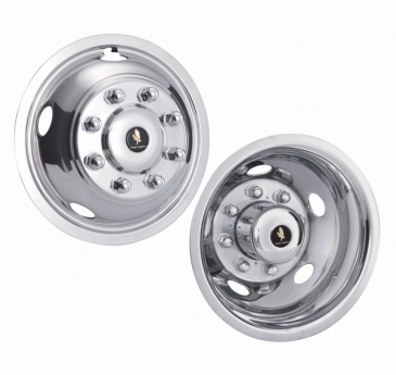 17" 8 Lug For 2003-2025 Dodge Ram 3500 Polished Stainless Snap On Wheel Simulators - Set of 4