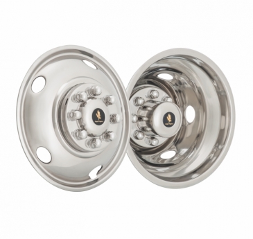 17" 8 Lug Under Lug For 2003-2018 Dodge Ram 3500 Polished Stainless Wheel Simulators - Set of 4