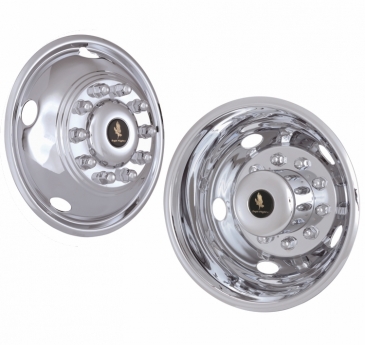19.5" 10 Lug For 2008-2010 Dodge Ram 5500 Polished Stainless Wheel Simulators - Set of 4