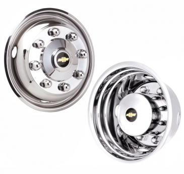 19.5_inch_x_6.75_inch_8_Lug_For_2003-2010_Chevrolet_C-4500_GM_Licensed_Polished_Stainless_Wheel_Simulators_Set_of_4