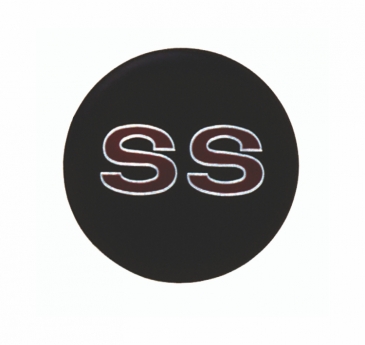 Black Emblem Decal with Red SS - Size 44mm (1.75")