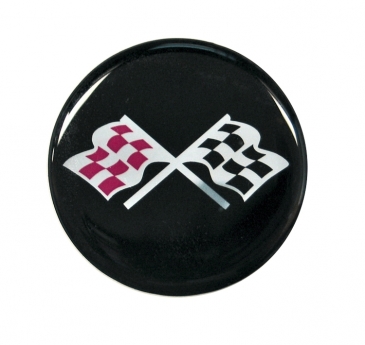 Black/Silver Cross Flag Emblem Decal - Size 44mm (1.75")